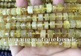 CRB2170 15.5 inches 8mm - 9mm faceted tyre yellow opal beads