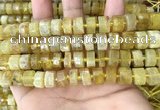 CRB2171 15.5 inches 11mm - 12mm faceted tyre yellow opal beads