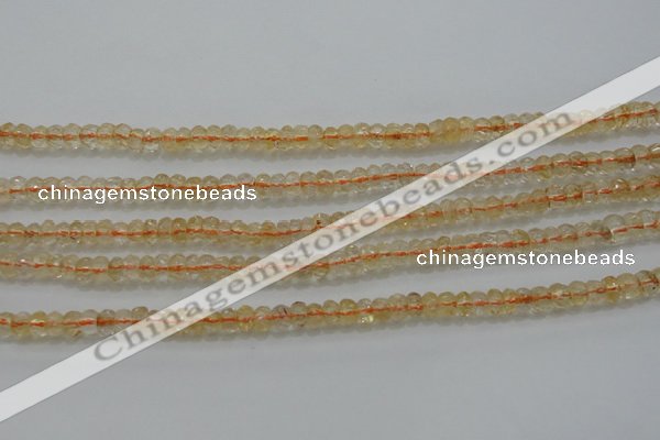 CRB221 15.5 inches 2.5*4mm faceted rondelle citrine gemstone beads