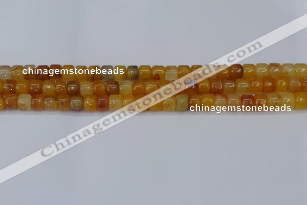 CRB2502 15.5 inches 6*8mm rondelle yellow jade beads wholesale