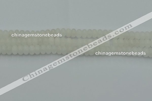 CRB2811 15.5 inches 5*8mm rondelle white jade beads wholesale