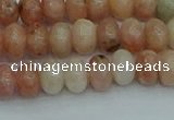 CRB2841 15.5 inches 5*8mm rondelle red plum blossom jade beads