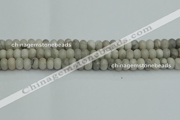 CRB2862 15.5 inches 6*10mm rondelle grey agate beads