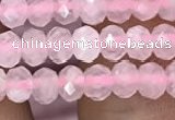 CRB3000 15.5 inches 3*4mm faceted rondelle rose quartz beads