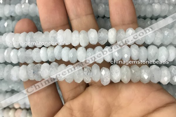 CRB3009 15.5 inches 6*9mm faceted rondelle aquamarine beads