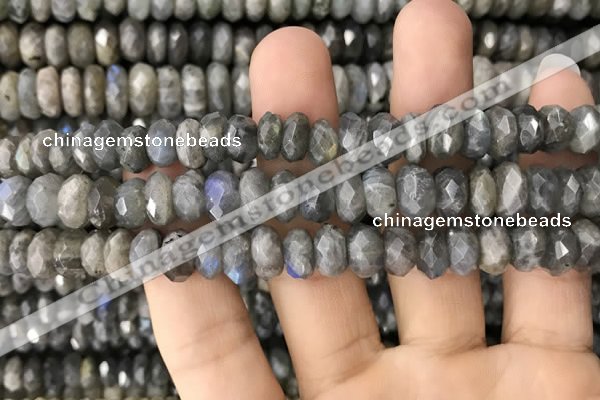 CRB3050 15.5 inches 6*10mm faceted rondelle labradorite beads