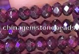 CRB3158 15.5 inches 2.5*4mm faceted rondelle tiny red garnet beads