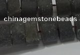 CRB323 15.5 inches 8*12mm tyre matte smoky quartz gemstone beads
