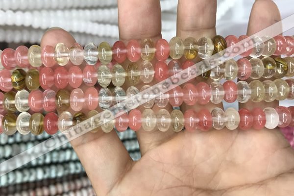 CRB4079 15.5 inches 5*8mm rondelle volcano cherry quartz beads wholesale