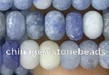 CRB5005 15.5 inches 4*6mm rondelle matte blue aventurine beads