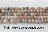 CRB5653 15.5 inches 5*8mm-6*10mm faceted rondelle pink opal beads wholesale