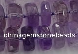 CRB567 15.5 inches 8*14mm faceted rondelle amethyst beads