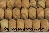 CRB5803 15 inches 4*6mm, 5*8mm faceted rondelle wooden jasper beads