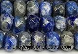 CRB5813 15 inches 4*6mm, 5*8mm, 6*10mm faceted rondelle lapis lazuli beads