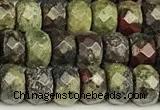 CRB5820 15 inches 4*6mm, 5*8mm, 6*10mm faceted rondelle dragon blood jasper beads