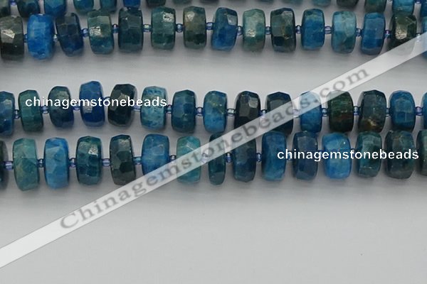 CRB593 15.5 inches 8*18mm faceted rondelle apatite beads