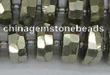 CRB600 15.5 inches 8*16mm faceted rondelle pyrite beads