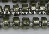 CRB625 15.5 inches 6*10mm tyre pyrite gemstone beads