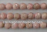 CRC452 15.5 inches 8mm faceted round Argentina rhodochrosite beads