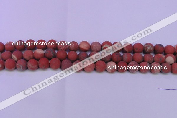 CRE162 15.5 inches 8mm round matte red jasper beads