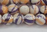 CRF414 15.5 inches 12mm round dyed rain flower stone beads wholesale