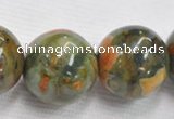 CRH09 different sizes round natural rhyolite beads Wholesale