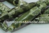 CRH107 15.5 inches 10*50mm rice rhyolite beads wholesale
