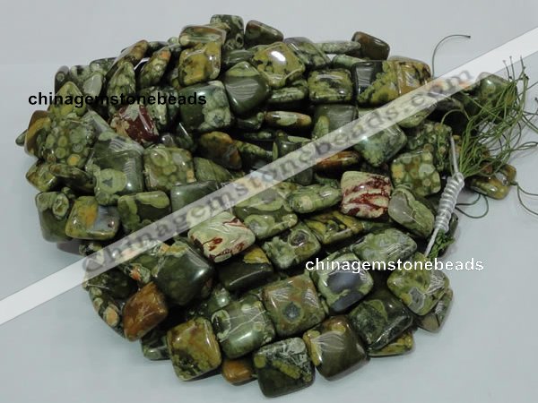 CRH19 15.5 inches 20*20mm square rhyolite beads wholesale