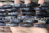 CRI152 15.5 inches 10*30mm faceted rice iolite gemstone beads