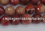 CRO1191 15.5 inches 10mm faceted round red porcelain beads