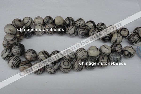 CRO408 15.5 inches 14mm round black water jasper beads wholesale