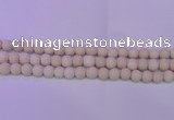 CRO795 15.5 inches 14mm round matte rice white fossil beads