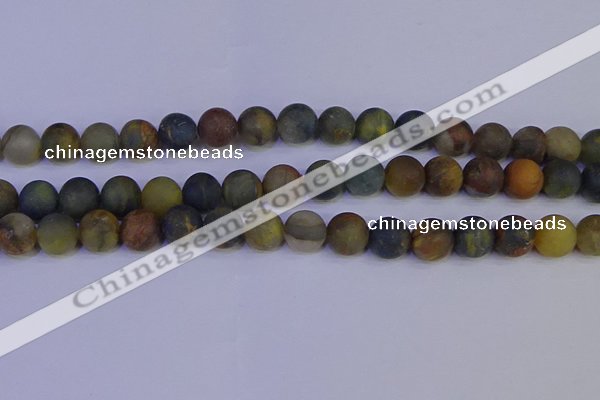 CRO914 15.5 inches 12mm round matte golden pietersite beads