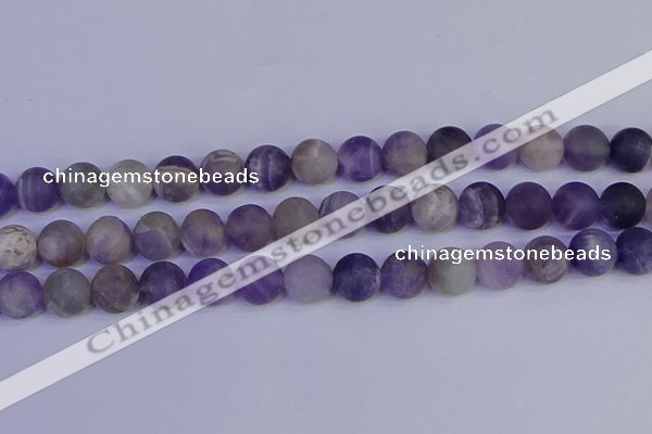 CRO925 15.5 inches 14mm round matte dogtooth amethyst beads