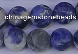 CRO955 15.5 inches 14mm round matte sodalite beads wholesale