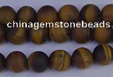 CRO962 15.5 inches 8mm round matte yellow tiger eye beads wholesale