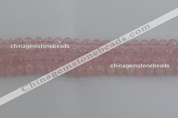 CRQ130 15.5 inches 8mm faceted round natural rose quartz beads