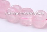 CRQ19 12*12mm dumbbell-shaped natural rose quartz bead Wholesale