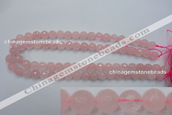 CRQ264 15.5 inches 10mm faceted round rose quartz beads