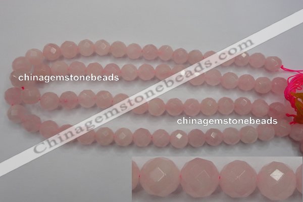 CRQ267 15.5 inches 12mm faceted round rose quartz beads