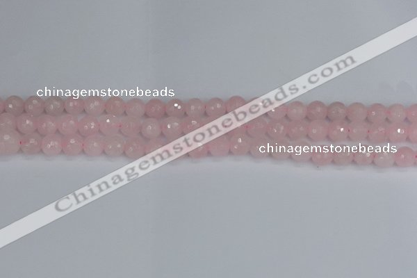 CRQ281 15.5 inches 6mm faceted round rose quartz beads wholesale