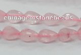 CRQ42 15.5 inches 8*12mm faceted teardrop natural rose quartz beads