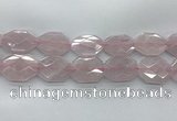 CRQ428 30*38mm - 30*40mm faceted octagonal rose quartz beads