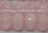 CRQ51 15.5 inches 15*20mm faceted rondelle natural rose quartz beads