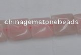 CRQ623 15.5 inches 14*14mm square rose quartz beads wholesale
