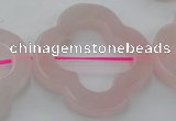 CRQ712 15.5 inches 38mm carved flower rose quartz beads