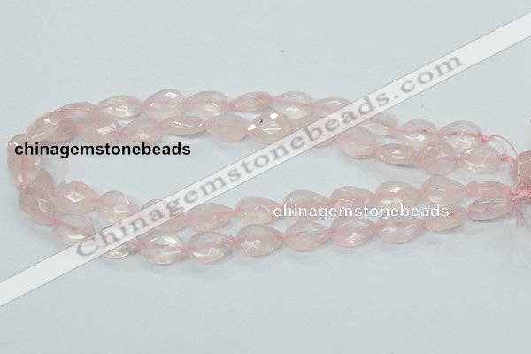CRQ87 15.5 inches 12*18mm faceted teardrop natural rose quartz beads