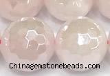CRQ914 15 inches 14mm faceted round AB-color rose quartz beads