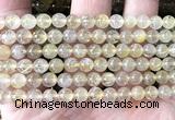 CRU1102 15 inches 6mm round golden rutilated quartz beads