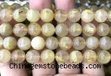 CRU1112 15 inches 10mm round golden rutilated quartz beads wholesale